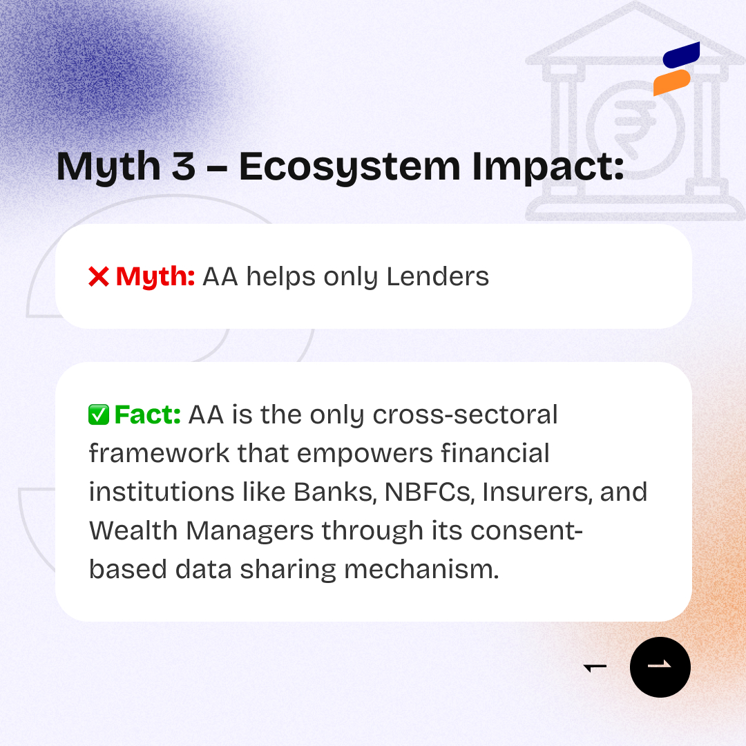 sahamati's tweet image. 👉 Swipe through to discover the facts and see how AA is powering secure, consent-driven financial inclusion.
#AccountAggregator #FinancialInclusion #Sahamati #TrustedInnovation