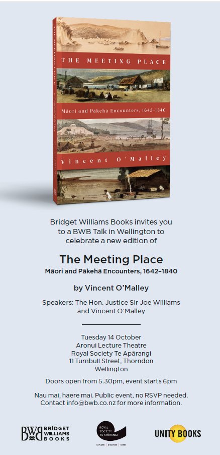 If you are in Wellington on 14 October, a new edition of my book 'The  Meeting Place' is being launched at the Royal Society Te Apārangi, with  Hon. Justice Sir Joe Williams speaking.

bwb.co.nz/events/bwb-tal…
