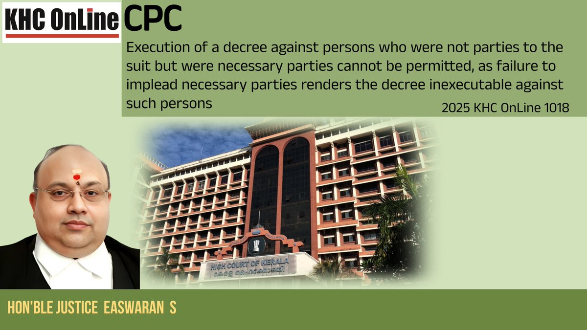 khconline1's tweet image. #CPC #DecreeExecution #NecessaryParties #InexecutableDecree #CivilProcedureCode #LegalPrinciple #LegalRemedy #PartyToSuit