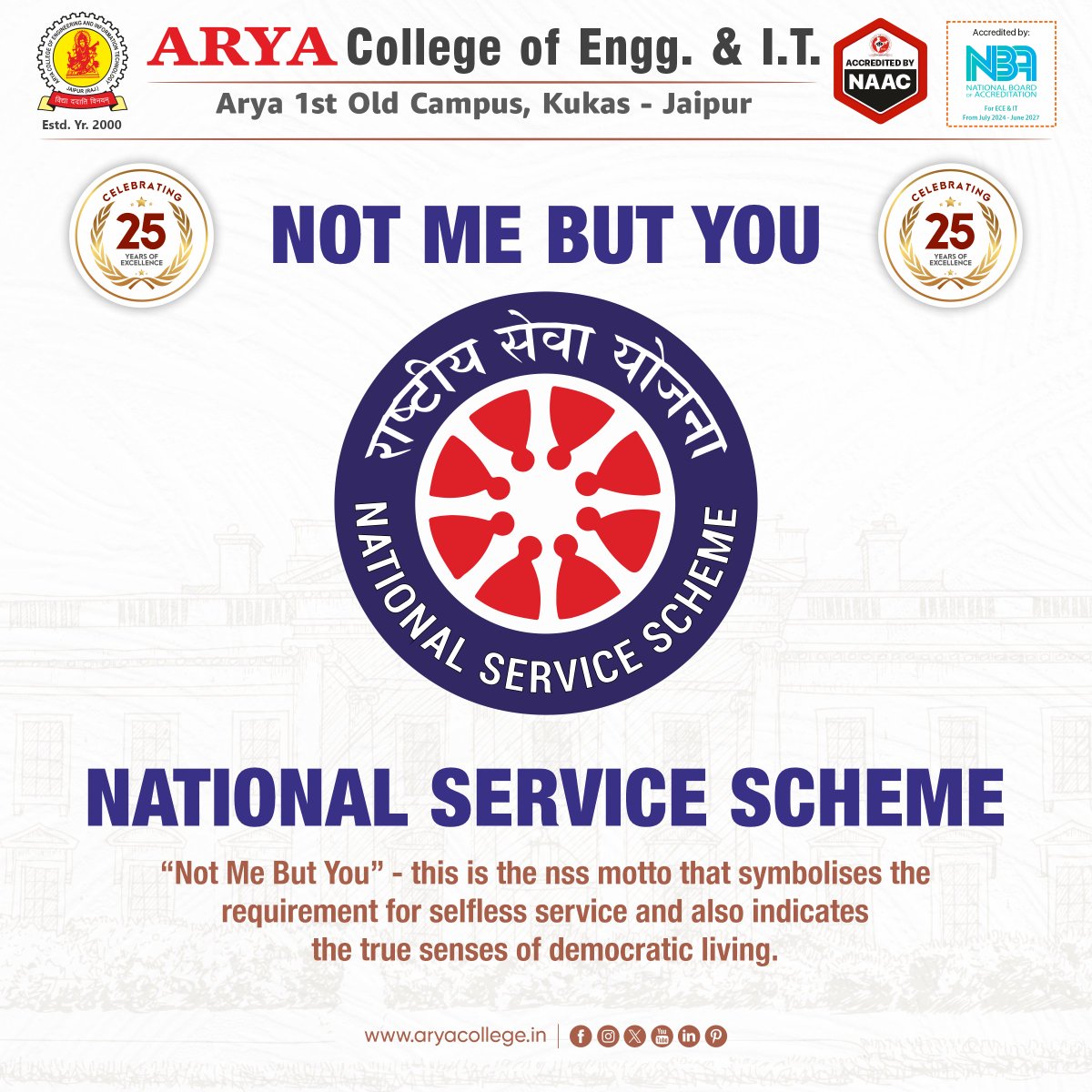 aryacolleges's tweet image. Today, we proudly celebrate #NationalServiceScheme (#HappyNSSDay) &amp;amp; acknowledge the dedication of our NSS volunteers who work tirelessly to build a better and brighter future for our communities.
Let&apos;s continue to inspire change, serve with passion, &amp;amp; make a difference together!