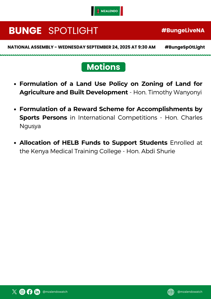 This morning, the National Assembly is set to introduce the National Police Service (Amendment) Bill (National Assembly Bill No. 39 of 2025), which proposes a mandatory retirement age of 60 for the Inspector-General and Deputy Inspector-Generals. 

Follow live updates of this and