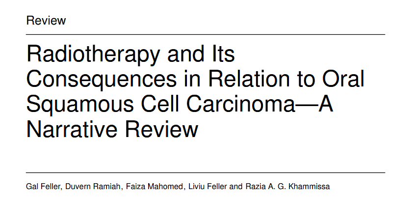 New publication in #Radiation!

💡Radiotherapy and Its Consequences in Relation to Oral Squamous Cell Carcinoma—A Narrative Review by Gal Feller et al.

🔗Read the full article here: mdpi.com/2673-592X/5/3/…

#OralSquamousCellCarcinoma  #RadiationOncology #RadiationConsequences