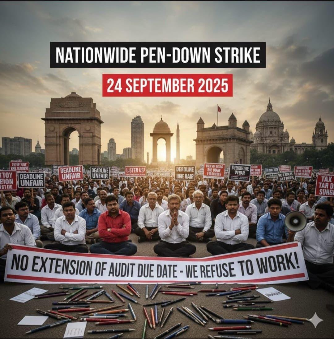 shubhammodi92's tweet photo. Tax Audit Par Kaam Band ❌
Due Date Extension ke bina ek bhi Audit nahi!
24 Sept 2025 – Nationwide Pen Down Strike ✍️”
#PenDownNoExtensionNoAudit https://t.co/zmrmDZyoCc