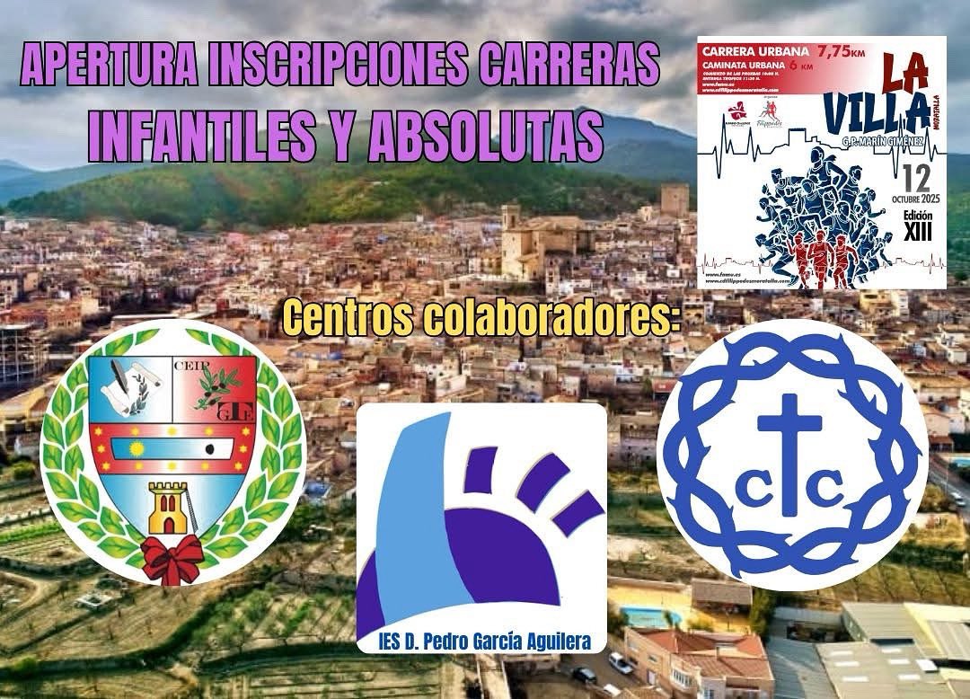 cdfilippedes's tweet photo. ¡INSCRIBE A TUS HIJAS/OS en XIII CARRERA URBANA LA VILLA G.P. MARÍN GIMÉNEZ 2025! 

LA PRUEBA REGIONAL CON MÁS PARTICIPANTES INFANTILES! EN LA ÚLTIMA EDICIÓN CONTAMOS CON MÁS DE 250 NIÑOS/AS DE TODAS LAS EDADES!

Inscríbete en 
https://t.co/EPBOpG2bJJ https://t.co/ZSHMiKttHq