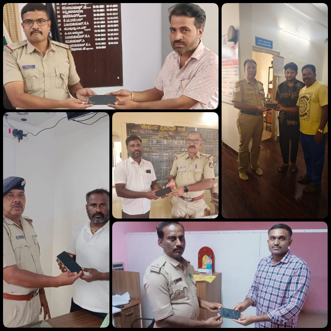 SPTumkur's tweet photo. ನಮ್ಮ ತುಮಕೂರು ಜಿಲ್ಲೆಯ ಪೊಲೀಸ್ ಠಾಣಾ ವ್ಯಾಪ್ತಿಗಳಲ್ಲಿ ಕಳೆದು ಹೋಗಿದ್ದ #TumkurtownPS #MadhgiriPS #HebburPS #ChelurPS #HebburPS ನ ತಲಾ 01 ಮೊಬೈಲ್ ಫೋನಗಳನ್ನು #CEIR ಪೋರ್ಟಲ್ ಮೂಲಕ ಪತ್ತೆ ಮಾಡಿ ವಾರಸುದಾರರಿಗೆ ಹಿಂದಿರುಗಿಸಲಾಗಿರುತ್ತದೆ.
#TumakuruDistrictPolice
#LostMobileTraced
#CEIRPortal
@venkatashok https://t.co/bROlm1iVGV