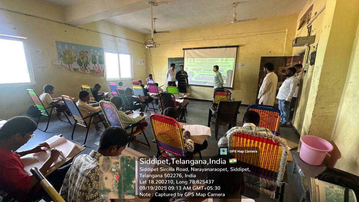 cas_envis's tweet photo. Seva Parv awareness programme conducted by our EIACP PC RP to the students Telangana Social Welfare Residential School, Chinnakodur at Guralagondi, Telangana during 17th Sep. - 20th Sep. 2025. #SevaParv https://t.co/GXpSY6ZayL
