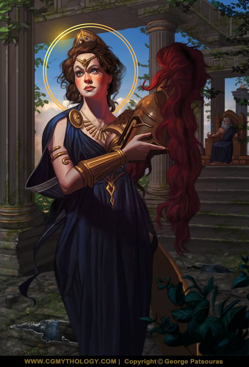 Personal illustration of Athena / Minerva.  The figure’s pose was referenced from the incredible Satine Zillah as well.  Please enjoy!

#athena, #Minerva , #fantasy , #fantasyart , #NoAI , #illustrationart , #DigitalArtist , #digitalpainting