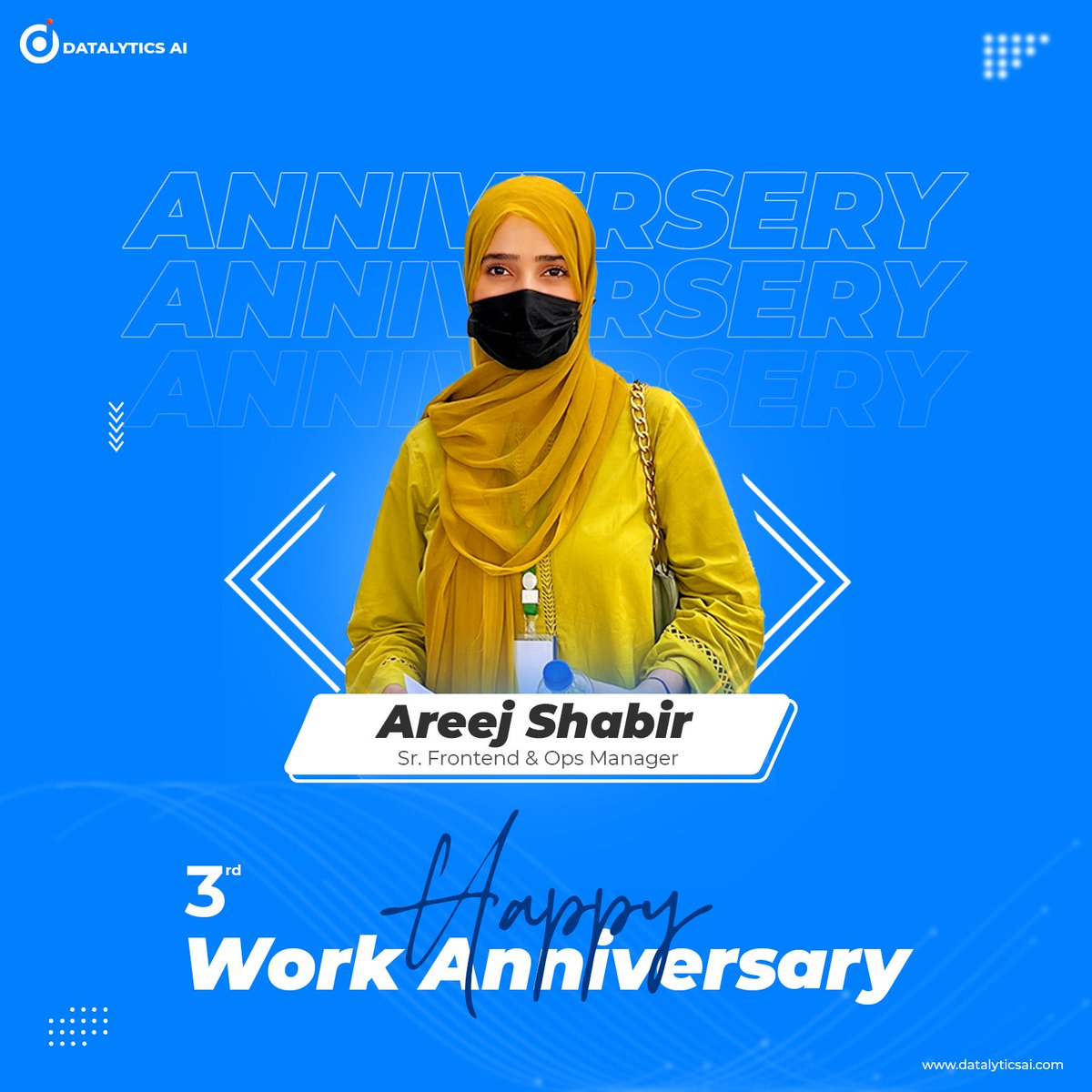 DatalyticsAi's tweet image. Big cheers to @ShifaRehman_ & #Areej_Shabir on their work anniversaries! 🎉
Your dedication inspires us every day. Here’s to more growth & success at @DatalyticsAi ! 💙
#DatalyticsAI #WorkAnniversary #TeamSuccess
