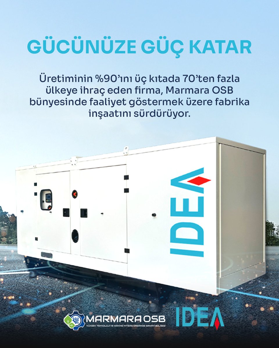 marmaraosb's tweet image. Üretiminin %90’ını üç kıtada 70’ten fazla ülkeye ihraç eden firma, Marmara OSB bünyesinde faaliyet göstermek üzere fabrika inşaatını sürdürüyor. 🚧
Firmamıza Marmara OSB’yi tercih ettiği için teşekkür ediyor, başarılarının devamını diliyoruz. 👏
#MarmaraOSB #IDEAJenerator