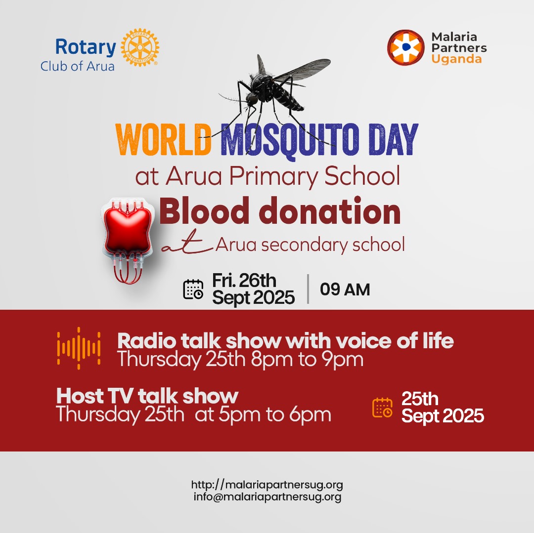 The Event line up for 𝖂𝖔𝖗𝖑𝖉 𝕸𝖔𝖘𝖖𝖚𝖎𝖙𝖔 𝕯𝖆𝖞
Thursday💎
1. Talk show <a href="/hosttelevision/">Host TV</a> at 5-6pm.
2. Talk show <a href="/VoiceofLifeFM/">Voice of Life FM 100.9</a> at 8-9pm.

Friday💎
𝖂𝖔𝖗𝖑𝖉 𝕸𝖔𝖘𝖖𝖚𝖎𝖙𝖔 𝕯𝖆𝖞 at Arua Pri. School
Blood donation at Arua SS