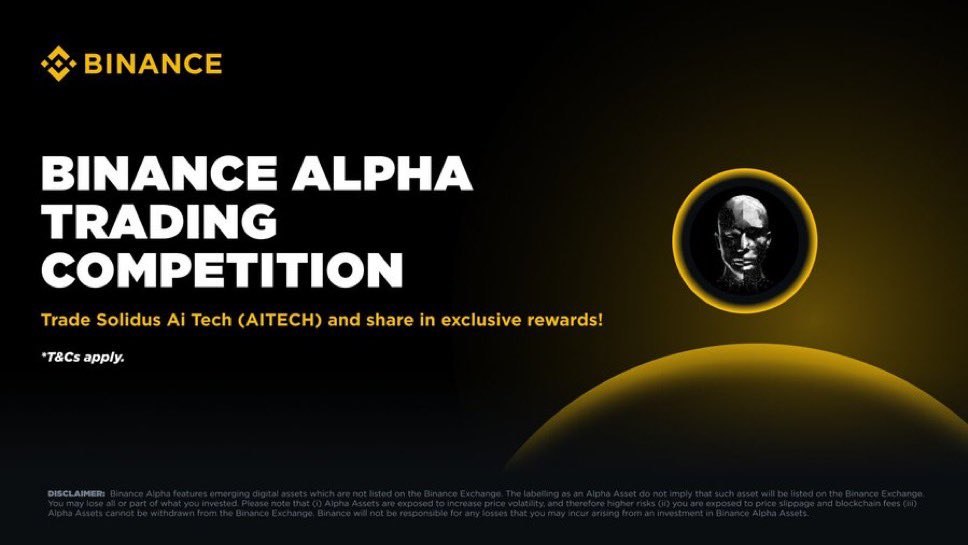 daniolu7's tweet image. 📣 Just 6 days left!
Join the @binance AITECH Trading Competition—only cumulative buys count (sells excluded).
📅 Ends Sept 29, 2025
🔗 binance.com/en/support/ann…
@AITECHio #AITECH