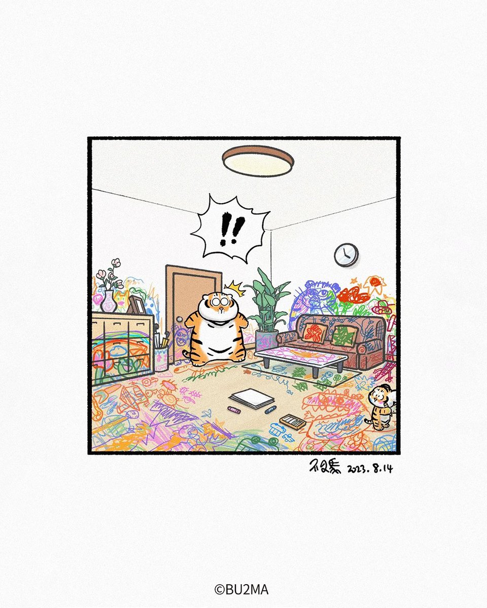 When artistic inspiration strikes, you know it's unstoppable!

#AlexandertheFatTiger