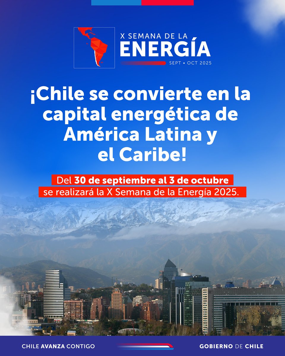 Comenzamos la cuenta regresiva para la #XSemanaDeLaEnergia2025 de <a href="/OLADEORG/">OLADE</a> ⚡️

🌎Esta instancia reunirá a líderes, expertos y los principales tomadores de decisión del sector público y privado del sector. 

📲Inscríbete gratis en → semanadelaenergia.olade.org