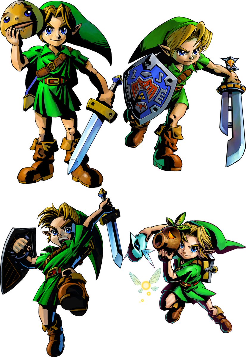 The Legend of Zelda: Majora's Mask 'Link' key art from Nintendo Today. The  art from the N64 era Zelda games might be my favorite., image size:827x1200