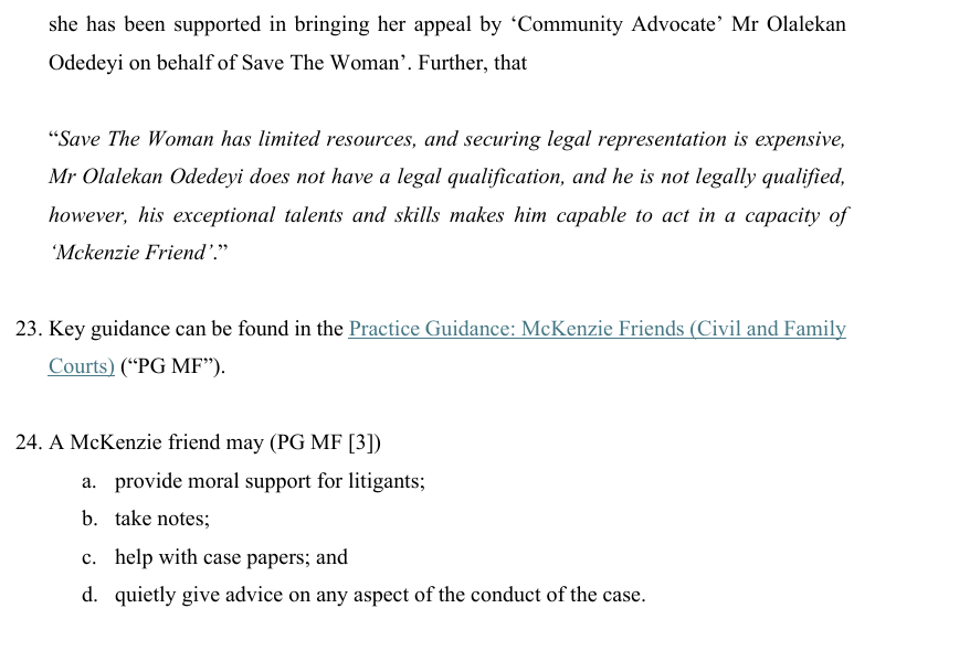 stwenactus's tweet photo. McKenzie friend & their roles? #NMCCBT #CBTsaga The @nmcnews has no reason to suggest that Olalekan’s assistance as a McKenzie friend might undermine, or has undermined, the efficient administration of justice. @TheNorthernEcho @NursingTimes @Ella_Devereux @HSJnews @SteveJFord https://t.co/Iu5Iqxj2Rj