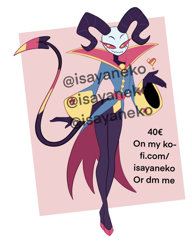 Isayamura's tweet image. they are still open! if u want one u also can dm me! 
ko-fi.com/isayaneko/shop

#helluvabossadopt #helluvaboss #hazbinhotel #helluvabossoc  #hazbinhoteloc #hazbinhoteladopt #oc #ocadopt #adoptables
