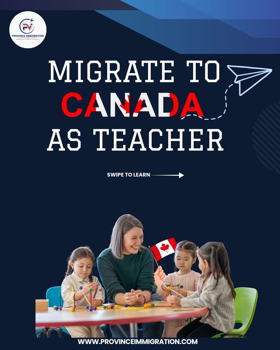 province_immigr's tweet image. Teachers and Teaching assistants are now in High- Demand for Canada. Recently IRCC has added Educational Professionals to In demand occupation list for Year 2025- 26 Immigration Plan.

#Canadaprvisa #Canadateachersjob #Teachervisa #Canadaimmigration #canadavisa