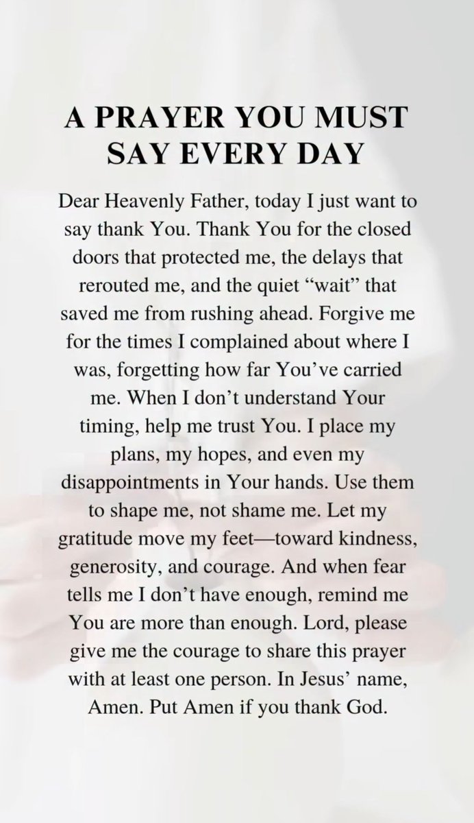 A prayer you must say every day