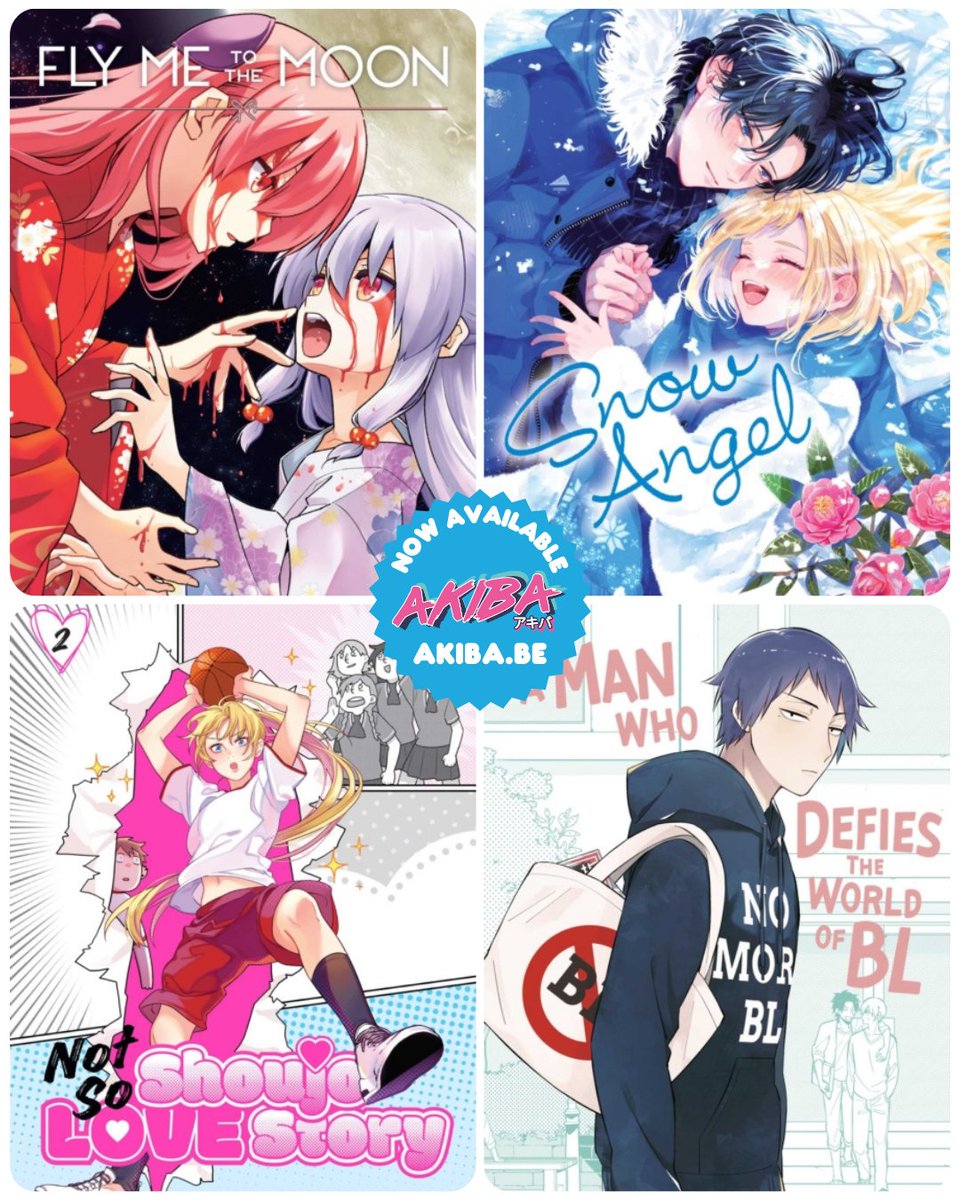 Your manga shelves are about to get cuter, funnier, and way more dramatic with these new releases:

🚀 Fly Me to the Moon 29
💘 Not So Shoujo Love Story 2
❄️ Snow Angel 2
😂 A Man Who Defies the World of BL 1

👉 All available now at Akiba.be!

#Manga #OutNow