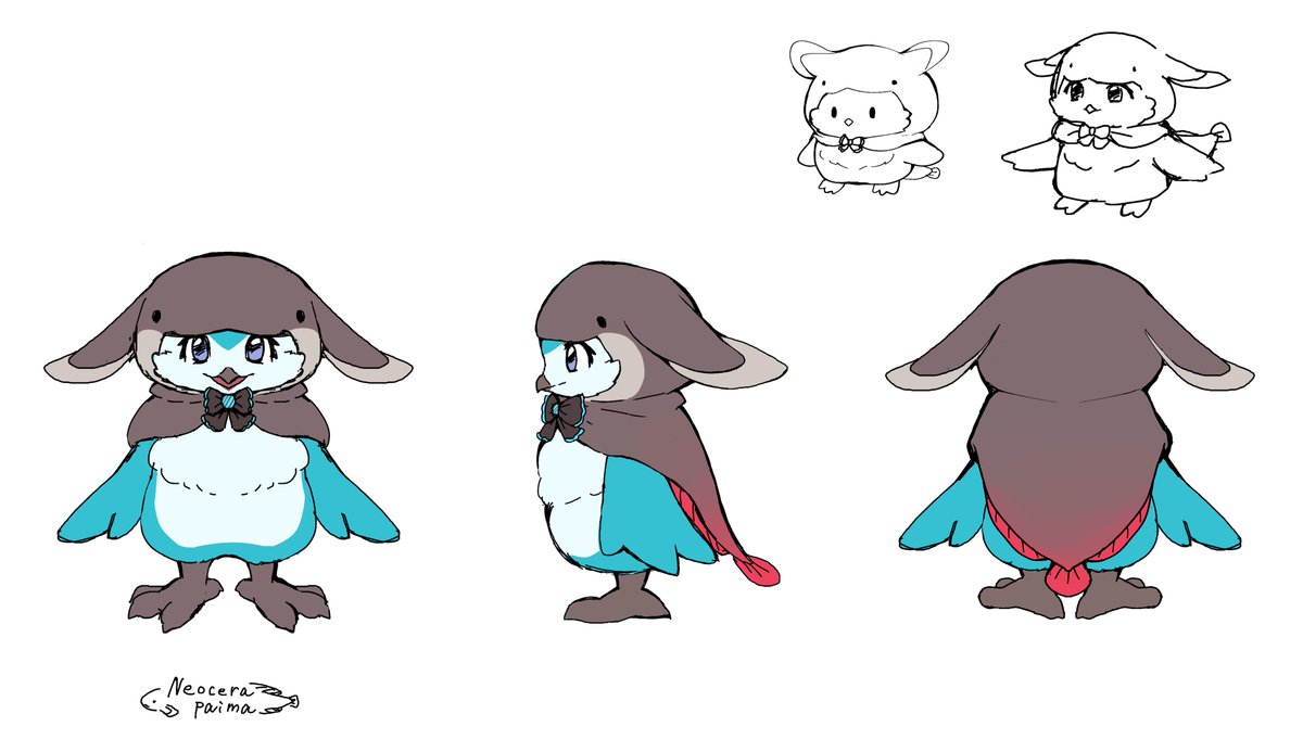 neocerapaima's tweet image. かわいい代理が欲しくなったのでとりあえず作ったやつです🦉