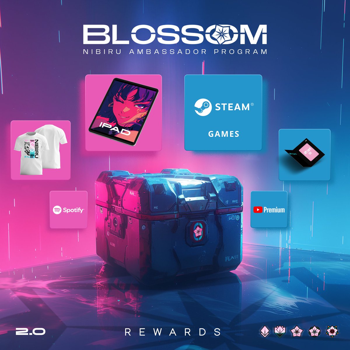 Nibiru is community-first. The Blossom Ambassador program makes it easy to earn recognition and turn XP into raffle entries for TradingView, YouTube Premium, Nibiru swag, tech gear, and more. Anunnaki receive status, exclusive perks, and early access to events and drops.