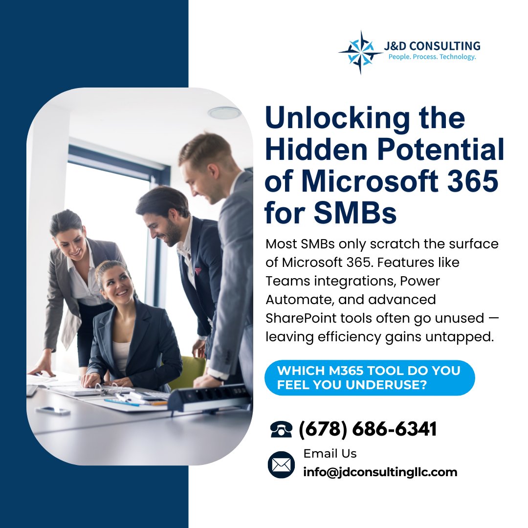 jdconsulting1's tweet image. Most SMBs use just a fraction of Microsoft 365’s potential. Teams, Power Automate, SharePoint — these tools could boost efficiency 🚀

👉 Which Microsoft 365 tool do you underuse?

#Microsoft365 #SMBSuccess #BusinessProductivity #JDConsulting