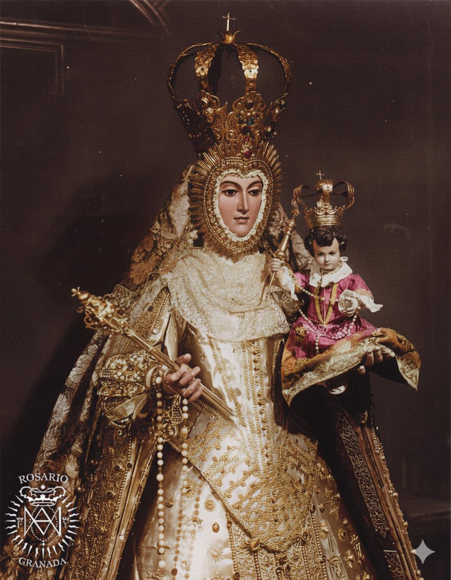 EL ROSARIO DE GRANADA.

El primero.

La cadena del flores que le dio sentido y norte al resto de Rosales que florecieron en nuestros pueblos y en nuestra ciudad de antaño como imagenes y hermandades filiales a ella.

Bendice solo con mirarla.