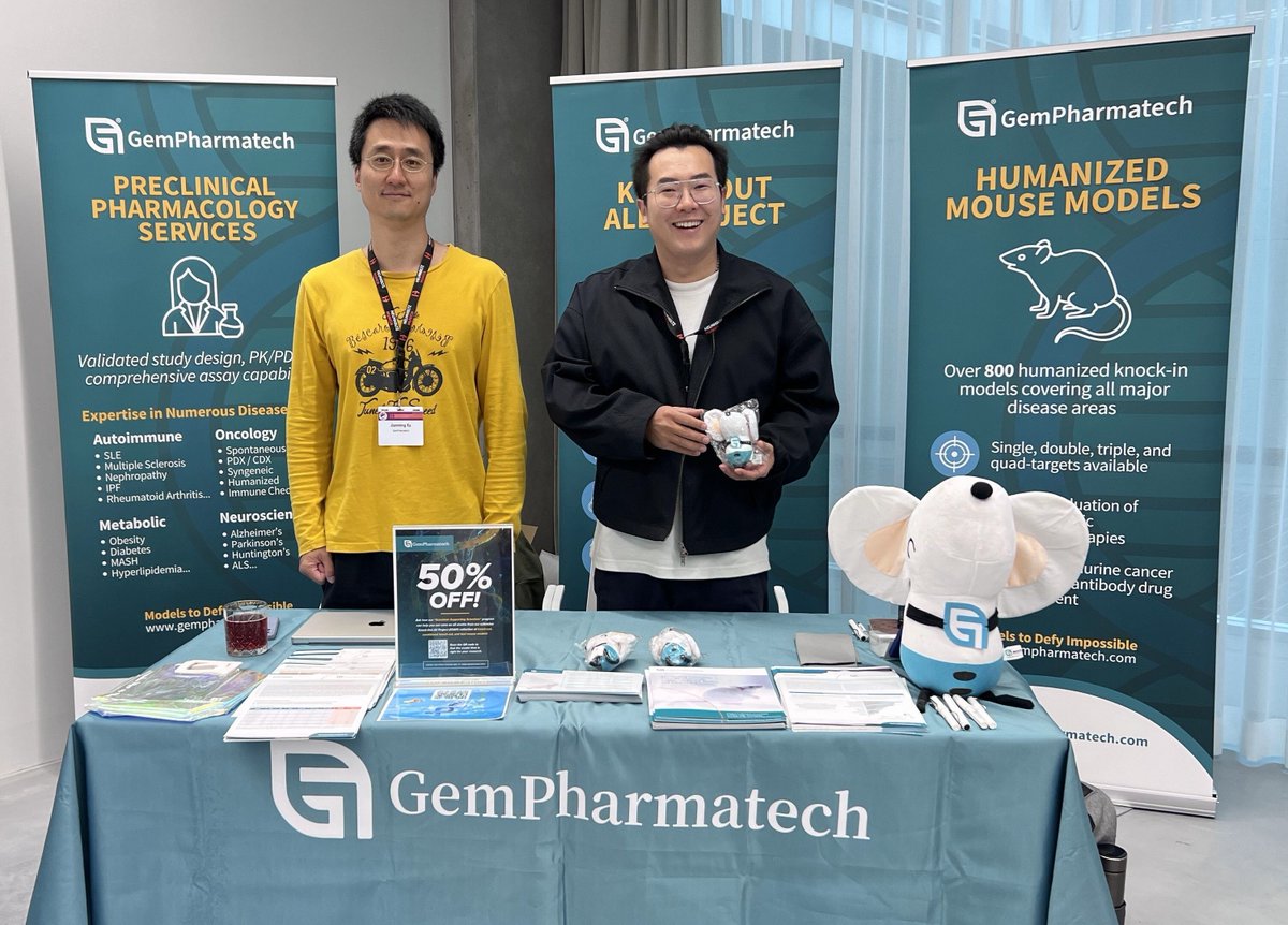 It's the Final Day of #HDC25! Stop by our table to discover how our robust #metabolic disease models can power your research. Meet Eric Wang and Jianming Xu to learn more about how GemPharmatech can help accelerate your projects!
#HelmholtzDiabetes2025 #MetabolicResearch #Biotech