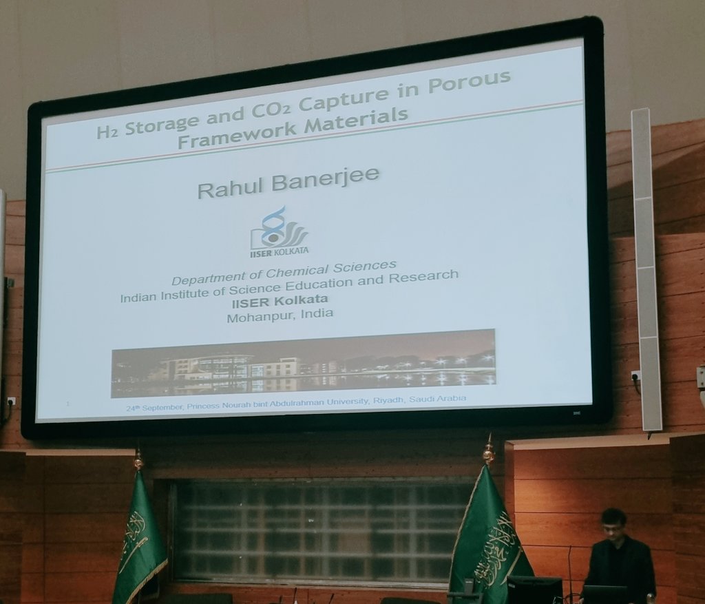 Grateful for today’s lecture by: Prof. Rahul Banerjee <a href="/banerjee_r/">Rahul Banerjee</a>.
His insights on MOFs for energy and environmental applications opened new ideas for my research journey.