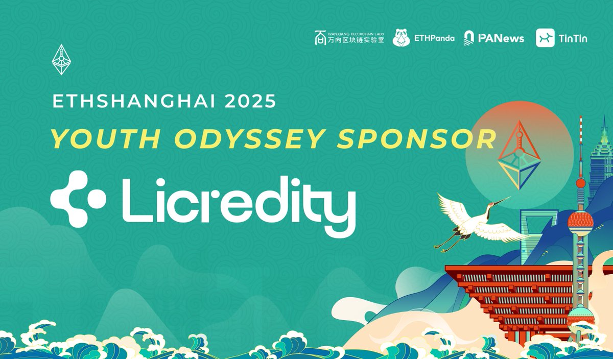 EthereumSH's tweet photo. We’re excited to welcome @licredity as a sponsor of ETHShanghai Youth Odyssey 2025! 🚀

Licredity is an ultra capital-efficient lending market built inside Uniswap v4, allowing active liquidity to earn swap fees and lending interest at the same time. https://t.co/PaRzddHWTx