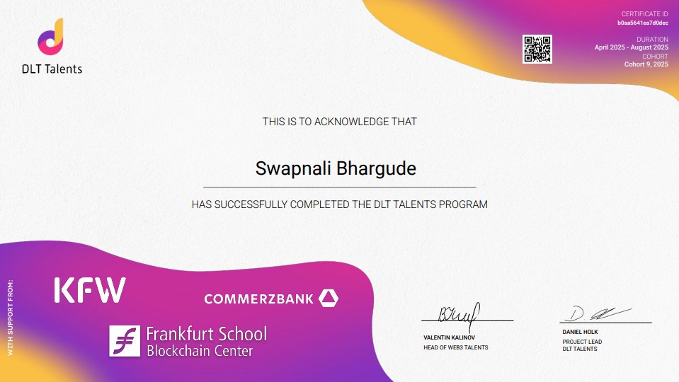 I successfully graduated from the DLT Talent Program at <a href="/FrankfurtSchool/">Frankfurt School</a>