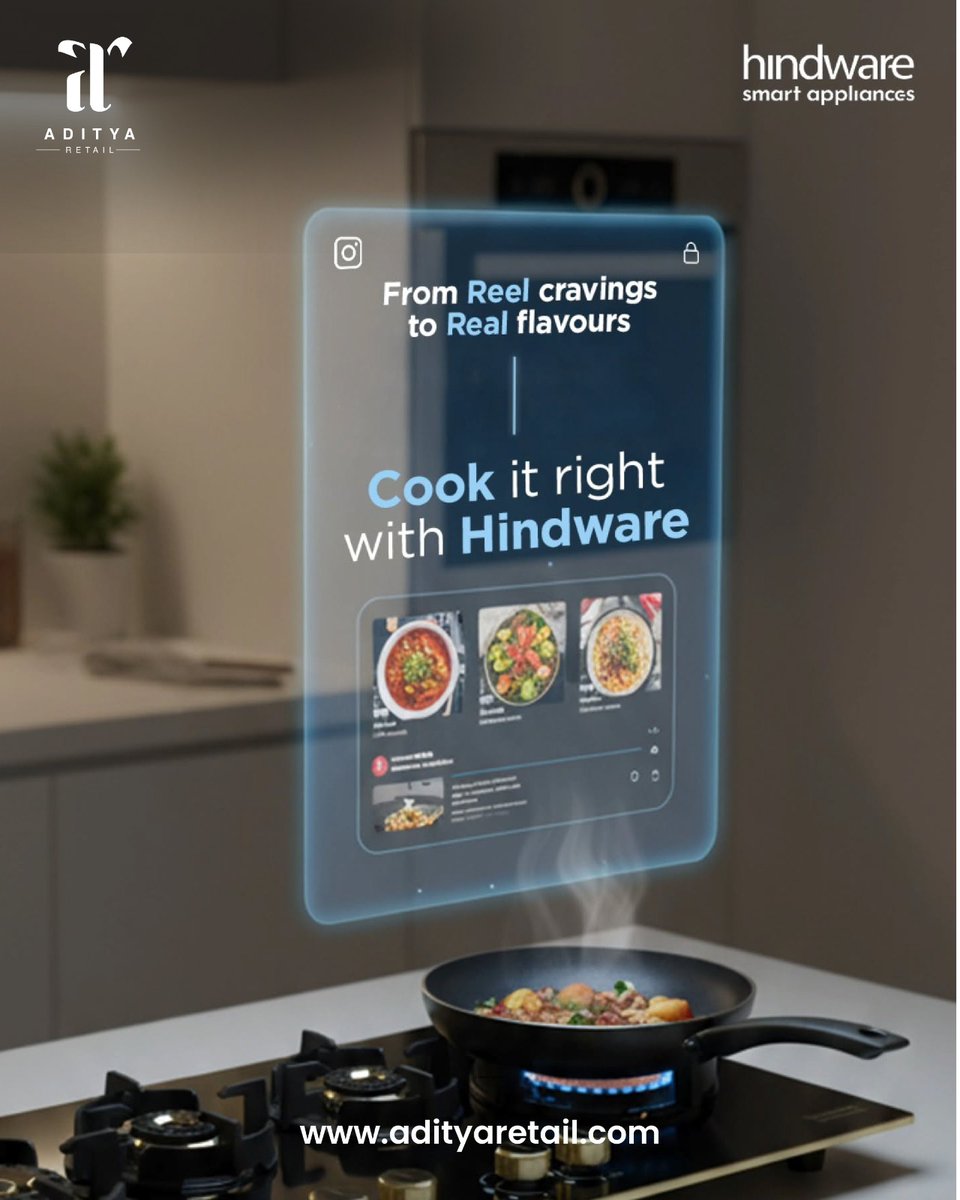 adityaretailon1's tweet image. ✨ From Insta Reels to your kitchen feels - Aditya Retail brings you Hindware Smart Appliances to make every dish a masterpiece.

Cook it right, cook it smart, only with Aditya Retail.

#AdityaRetail #CookItRight #SmartCooking #HindwareSmartAppliances #SmartLiving #Hindware