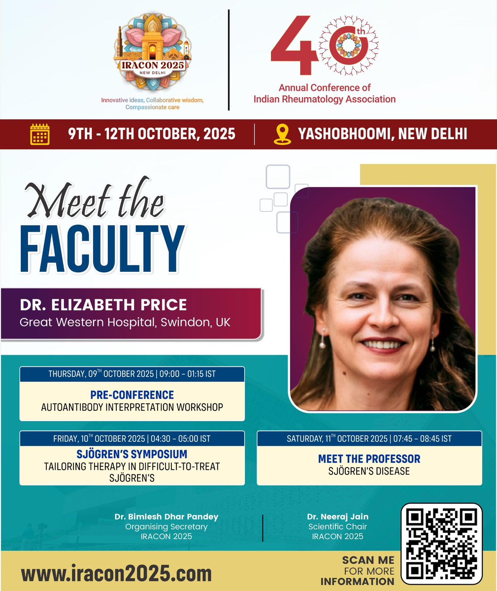 Sree Hari Reddy Gadekallu (@dr_sreehari) on Twitter photo Autoimmunity workshop and sjogrens disease
Meet our eminent faculty <a href="/SjogrensOrg/">Sjögren's Foundation</a> <a href="/Iracon2025/">IRACON 2025</a>
#IRACON25 Autoimmunity workshop and sjogrens disease
Meet our eminent faculty <a href="/SjogrensOrg/">Sjögren's Foundation</a> <a href="/Iracon2025/">IRACON 2025</a>
#IRACON25
