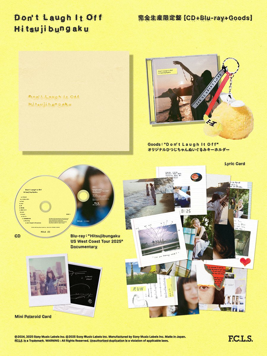 hitsujibungaku's tweet image. New Album
『D o n&apos; t  L a u g h  I t  O f f』
10.08 Release✴︎

各形態の商品詳細が公開💫

🛒CD予約受付中
fcls.lnk.to/HTJ_DLIO

#羊文学_DLIO