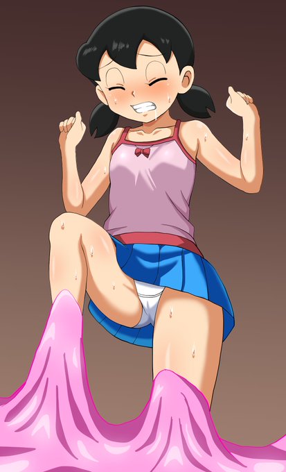 【skeb】ネバネバで拘束されながらパンチラしちゃうしずかちゃん。 リクエストありがとうございました。