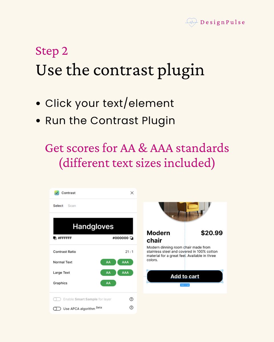 DesignPulse0's tweet image. 👀 Can everyone read your design?

Swipe through to learn how to check contrast in Figma &amp;amp; follow WCAG AA/AAA standards

Small changes → big accessibility wins! ✨

Your users will thank you. 💙

#ui #accessibility #learninguidesign #uxdesign #uxui #uxdesign