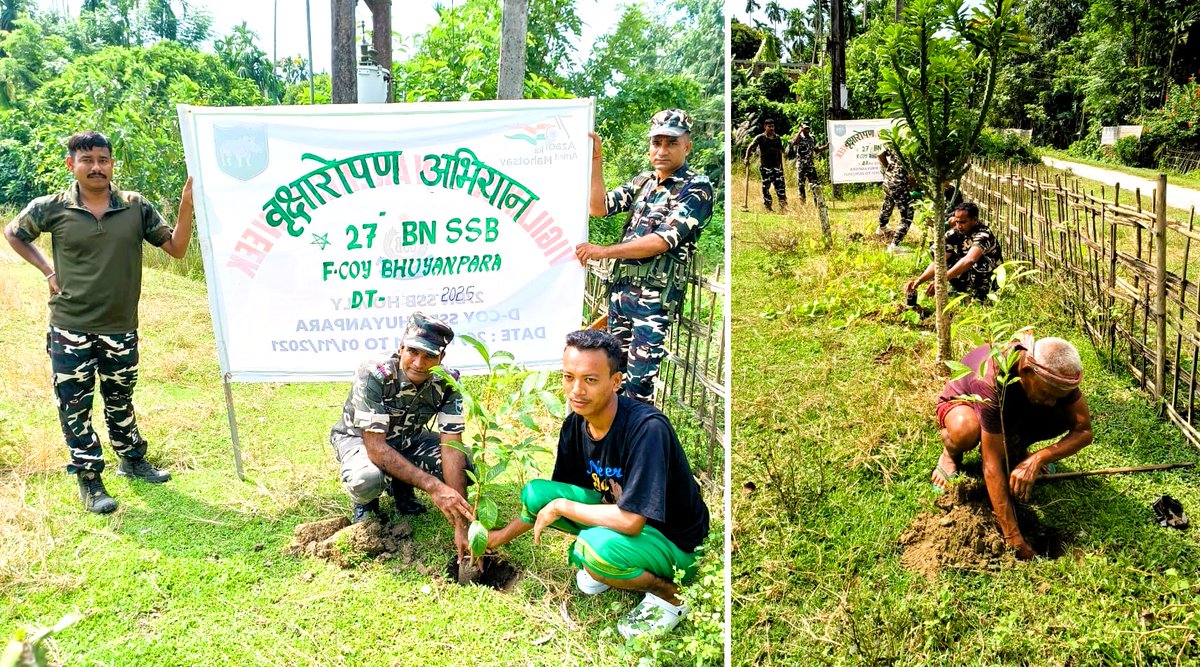 दिनांक 24.09.25 को ‘स्वच्छोत्सव’ थीम पर “स्वच्छता ही सेवा- 2025” पखवाड़ा के तहत बाथो मंदिर, ग्राम घोरामारा के ग्रामीणों के साथ वृक्षारोपण कर स्वच्छता अभियान चलाया गया |
#SHS2025
#swachhataHiSeva2025
#Swachhotsav
#swachhbharatabhiyan
<a href="/SSB_INDIA/">Sashastra Seema Bal</a>
<a href="/SSBFTRGUWAHATI_/">SSBFTRGUWAHATI</a>
<a href="/ssbshqrangia/">SSBSHQRANGIA</a>