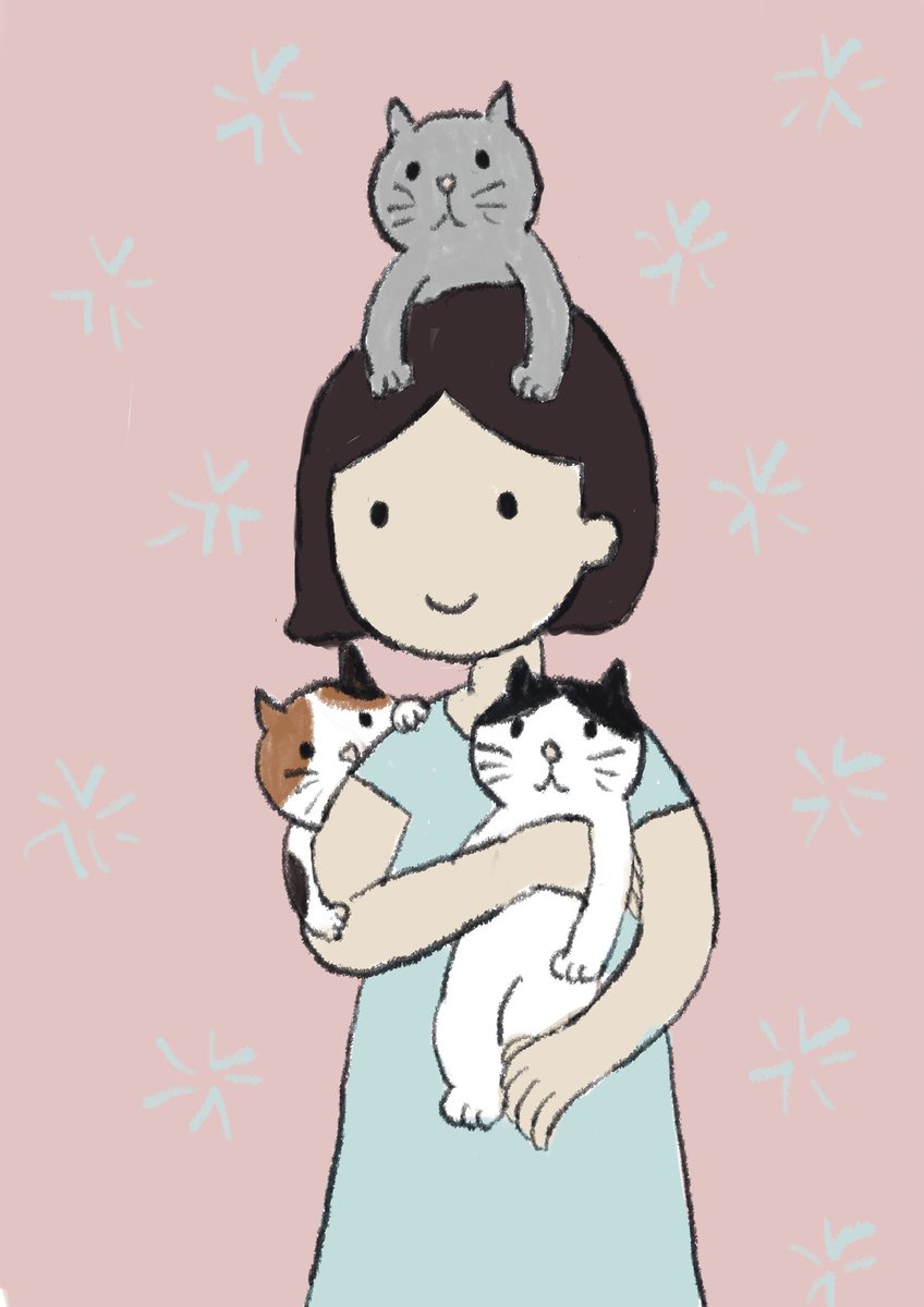 apple_hitomi_'s tweet photo. 半袖じゃ、寒い時間帯が増えたねえ。

#イラスト #猫 https://t.co/L50RBuaEYQ