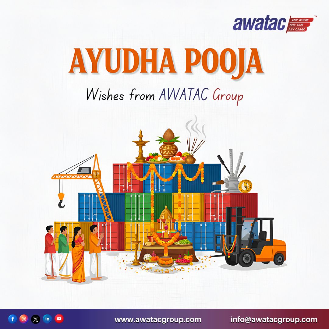 AWATACGroup's tweet image. Honoring the tools that move the world 🌍📦

Wishing you prosperity &amp;amp; success this Ayudha Pooja 2025 🙏✨

#AyudhaPooja #AWATACGroup #CargoContainers #GlobalTrade