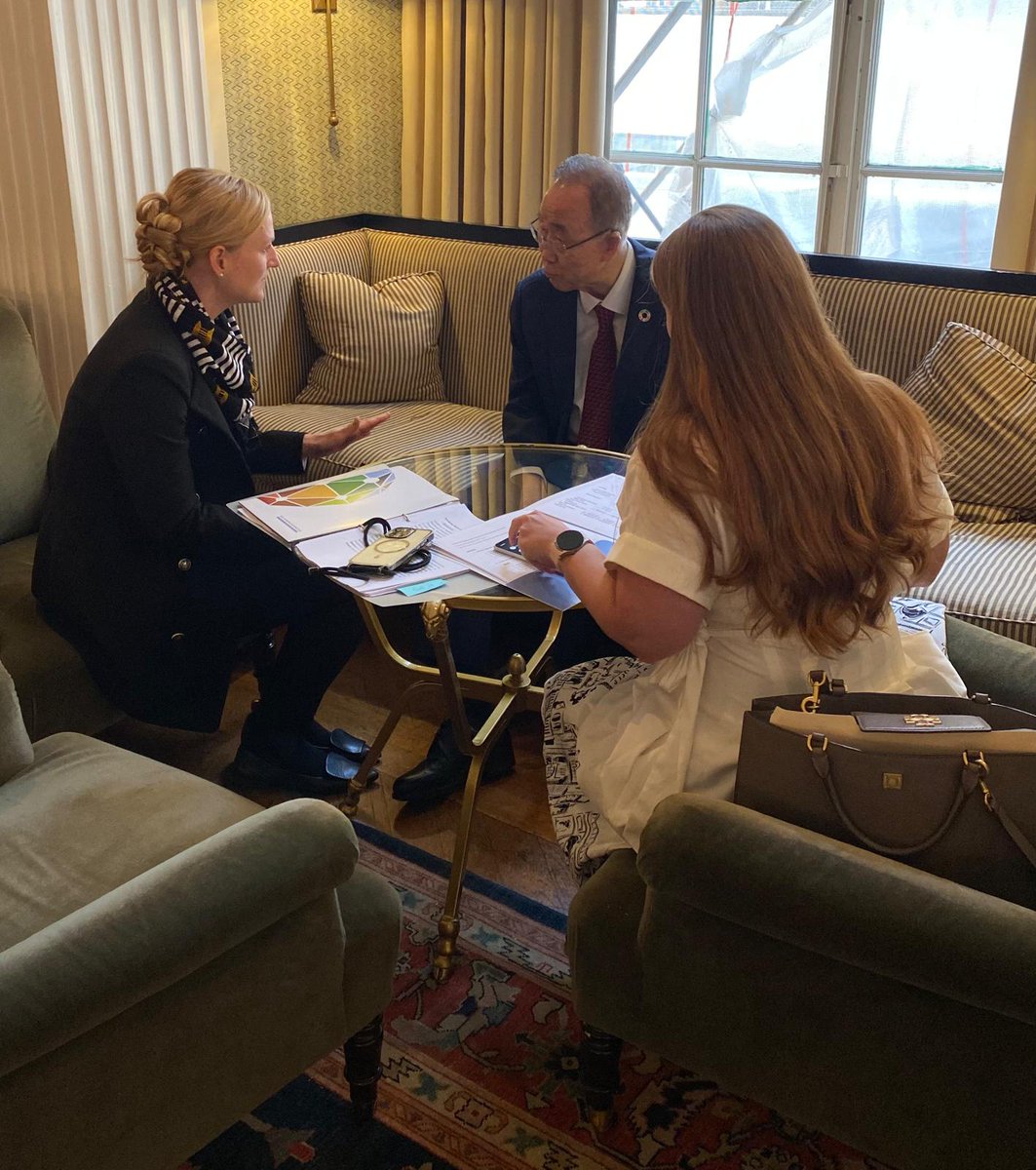 bankimoon_org's tweet photo. The #BKMC is glad to be in NY for #UNGA80 and NY Climate Week with Co-chair Ban Ki-moon and CEO Monika Froehler - working to elevate agricultural adaptation for a resilient future and reconnecting with our sister office in NY. https://t.co/TDaaXTYm16
