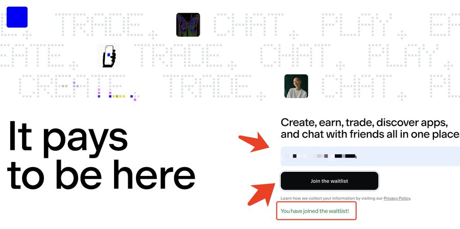 Crypto_He's tweet photo. 哦对 @base 要发币，这个事儿一定别忘了做

加入一下他们新的应用等候名单，这个从6月份就开等了
一直等到现在也没开测

①进入https://t.co/NtDqPCLsl1 
②输入邮箱，单击Join the Waitlist 按钮  完成✅ https://t.co/K3sKCjqfD6