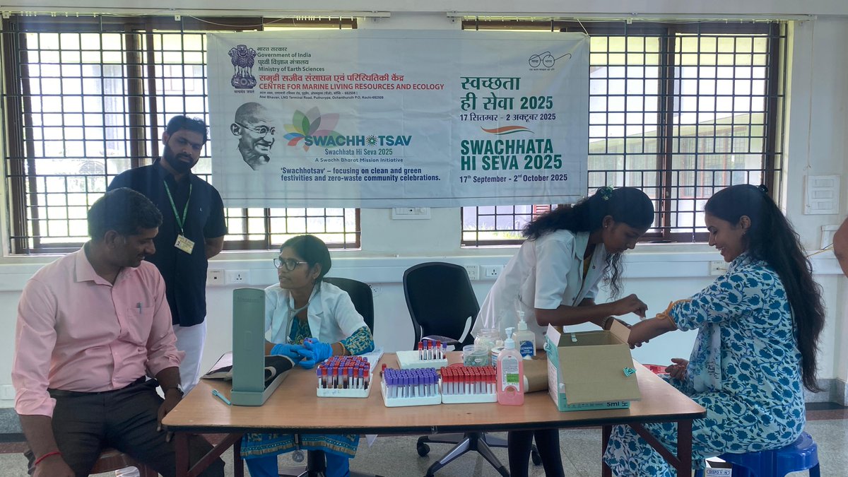 cmlre_kochi's tweet image. CMLRE organized a general body health check up drive for its employees and house keeping staff as part of Swachhata Hi Seva 2025 on 24.09.2025.