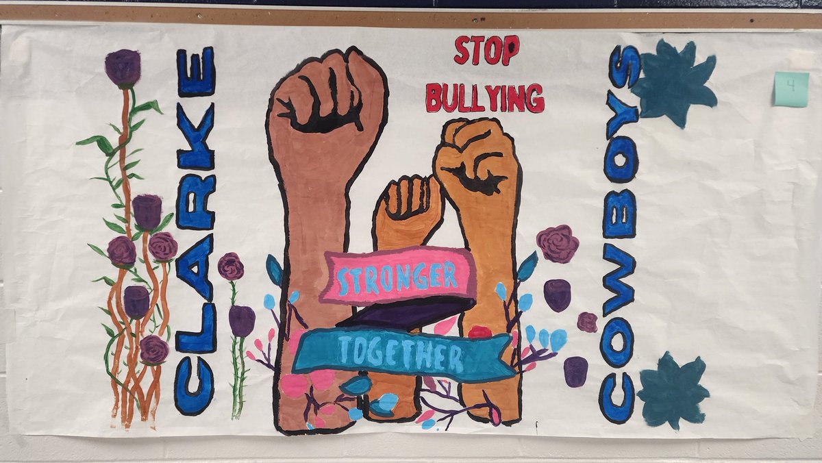 LLopezJr_CMS's tweet image. We challenged our Rodeo Time classes to create anti-bullying posters for our Anti-Bullying March at The Ranch. Great job Cowboys!
Anti-Bullying Poster Challenge class winners: Mr. Betancourt, Mrs. Moreno, Ms. Aguilar, &amp;amp; Mrs. Rubio. #TeamSISD @WalterEClarkeMS @JEstrada_CMS