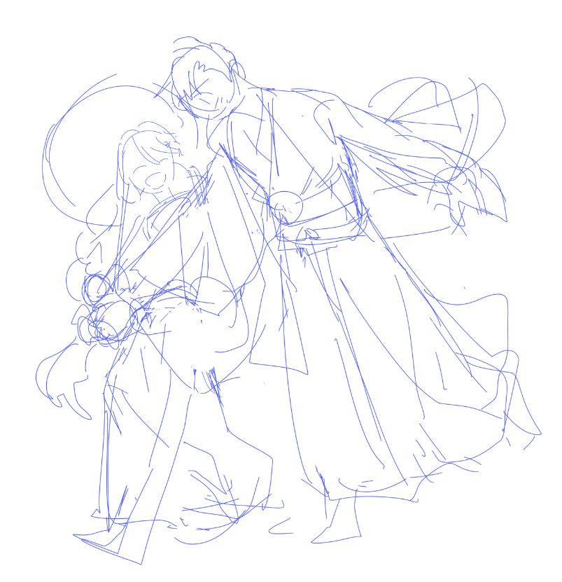 그리고보니 결혼식 러프도 있었는데
제가 합작하기엔 당시에 너무 기운이 없었어서 완성 못함