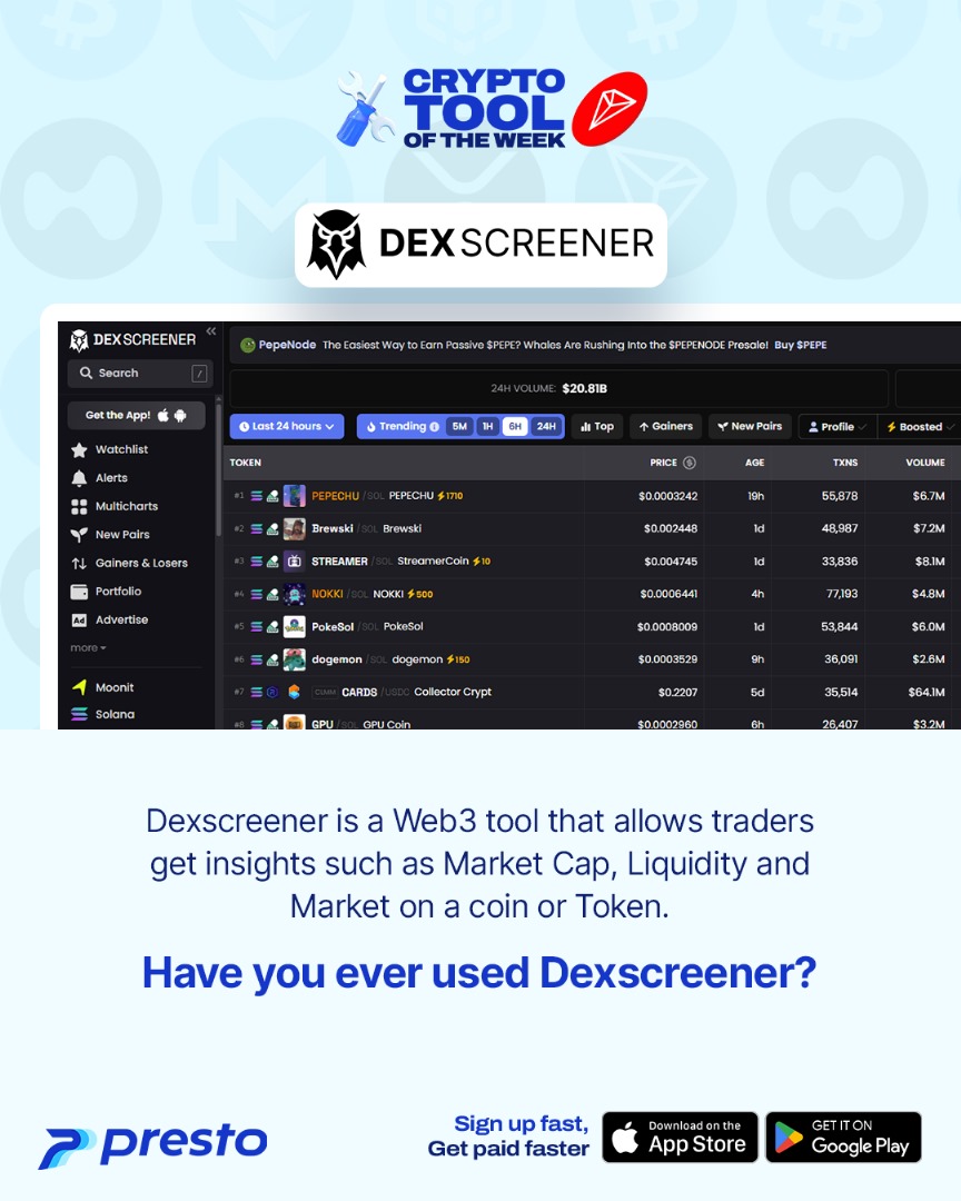 presto_hq's tweet image. Crypto Tool of the Week