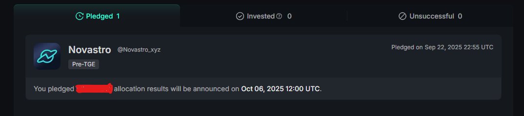 I'm incredibly bullish on <a href="/Novastro_xyz/">Novastro 2.0 🔜</a> 

The Kaito launchpad is known for projects launching at or above a $500M FDV. Given Novastro's current community sale is live at a $50M FDV, that could mean a potential 10x return for presale investors with a 100% TGE unlock

Here's how 👇