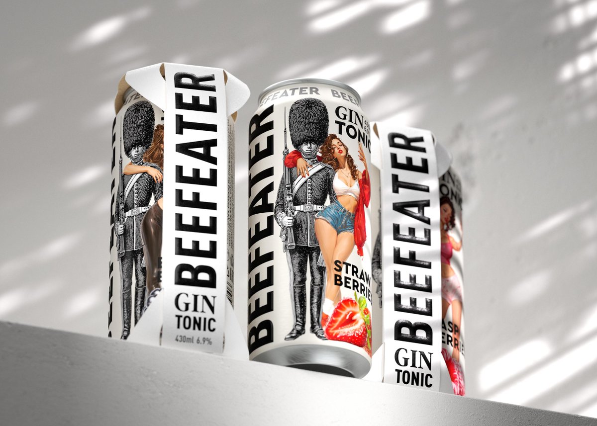 packagings's tweet image. Beefeater #GinTonic - The iconic #Londonguard illustration anchors the design in tradition, while playful pin-up style characters and vibrant fruit graphics inject energy and contemporary appeal.

packagingoftheworld.com/2025/09/beefea…

#packagingdesign by Constantin Bolimond