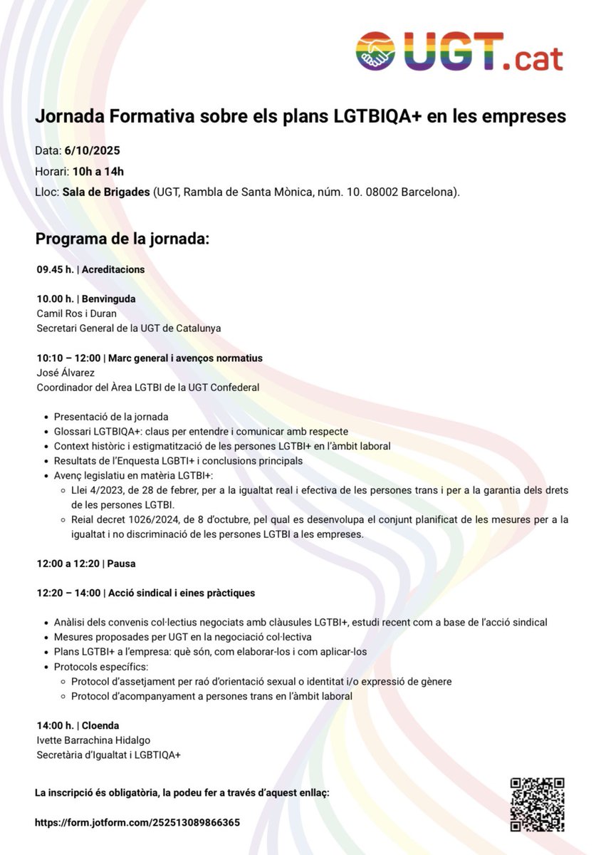 🟤 CATALUÑA 🔵 Formación el día 6 de octubre. 

form.jotform.com/252513089866365