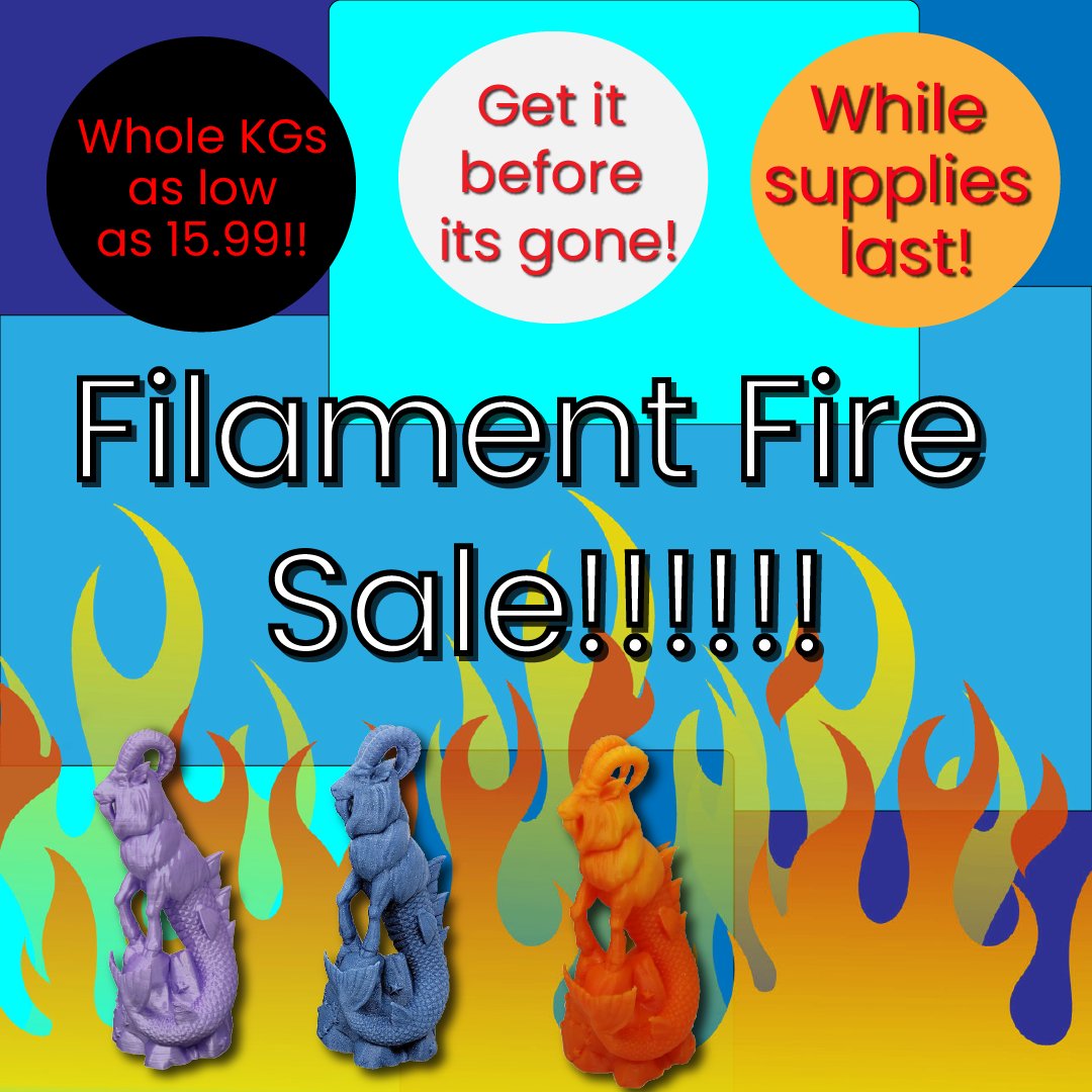 Capricorn is getting out of the filament game! Get this amazing filament before its gone! #filament #3dprintingfilament #happy3dprinting