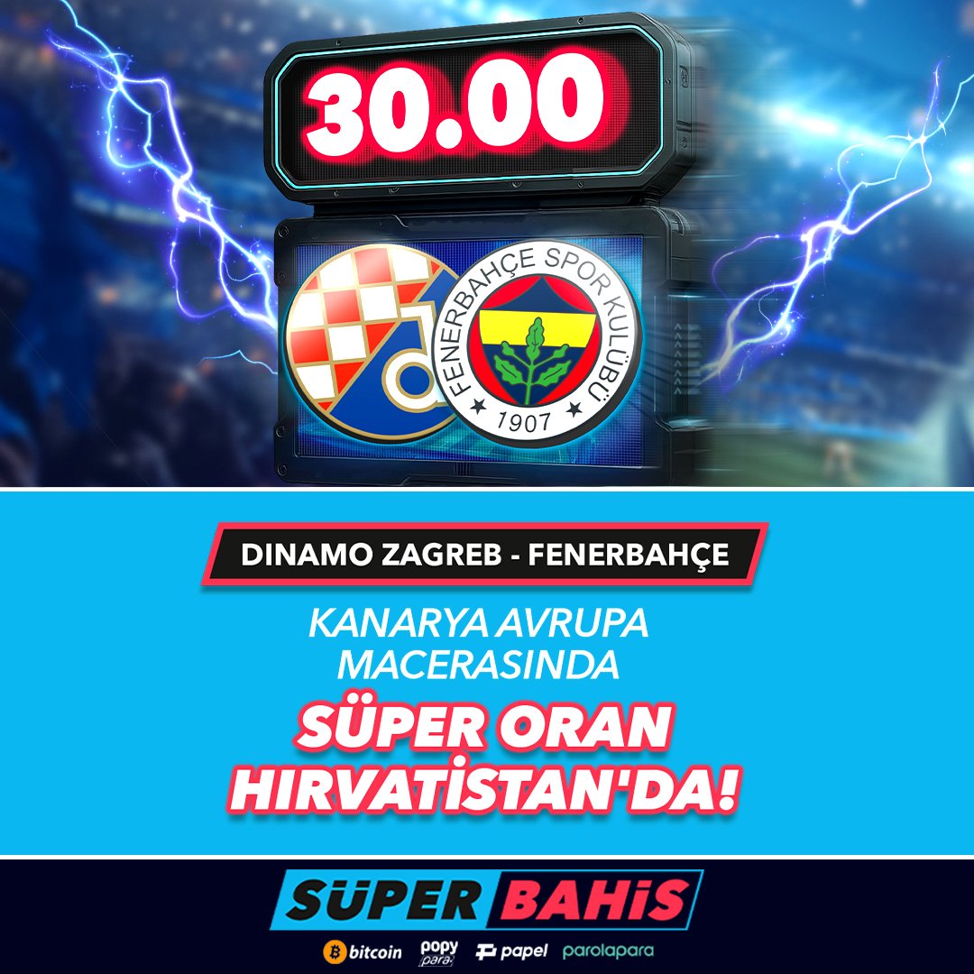 Fenerbahçe'nin Avrupa Ligi'ndeki ilk maçına SÜPER ORAN

Dinamo Zagreb 🆚 Fenerbahçe #DZvFB #UEL

Fenerbahçe'nin kazanacağına bahis yapın, yatırım miktarınıza göre 10.00 veya 30.00 oran sizin olsun. 💵

Süperbahis Giriş - tinyurl.com/y44z5e7u